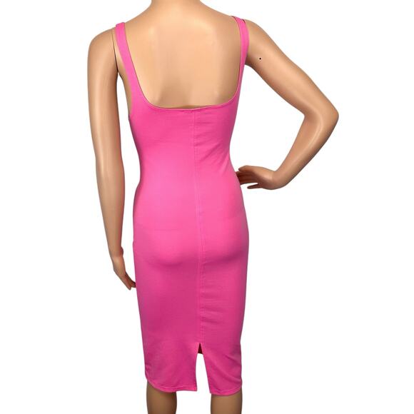 Zara Bodycon Midi Tank Dress Bubblegum Pink Size S - Picture 8 of 15